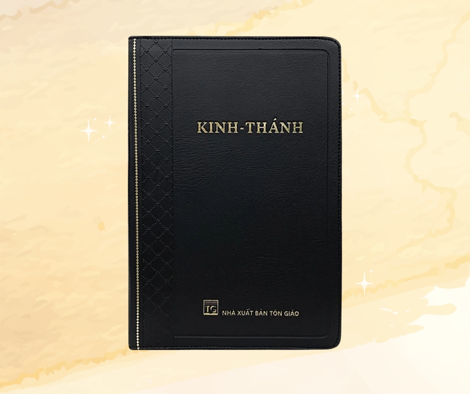 Có Khóa Kéo, Cỡ Trung, Bìa Đen Kinh Thánh Bản Dịch 1925 Tiếng Việt Trọn Bộ Khổ Lớn 14,5x21Cm