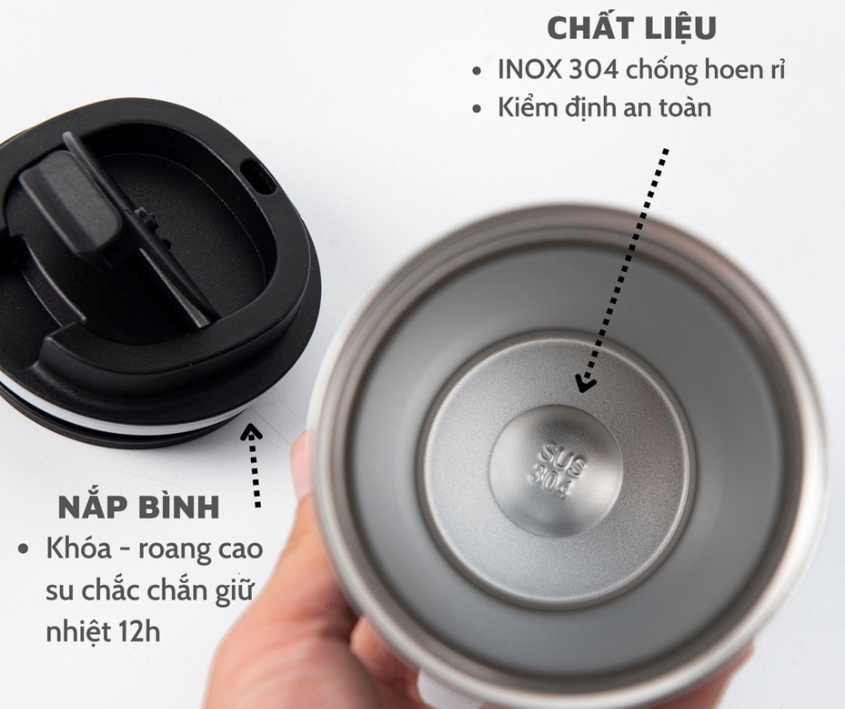 [CHÍNH HÃNG] Bình giữ nhiệt 510ml inox 304 Khắc câu gốc Thi-Thiên 23 "Đức Giê-Hô-Va là đấng chăn giữ tôi...