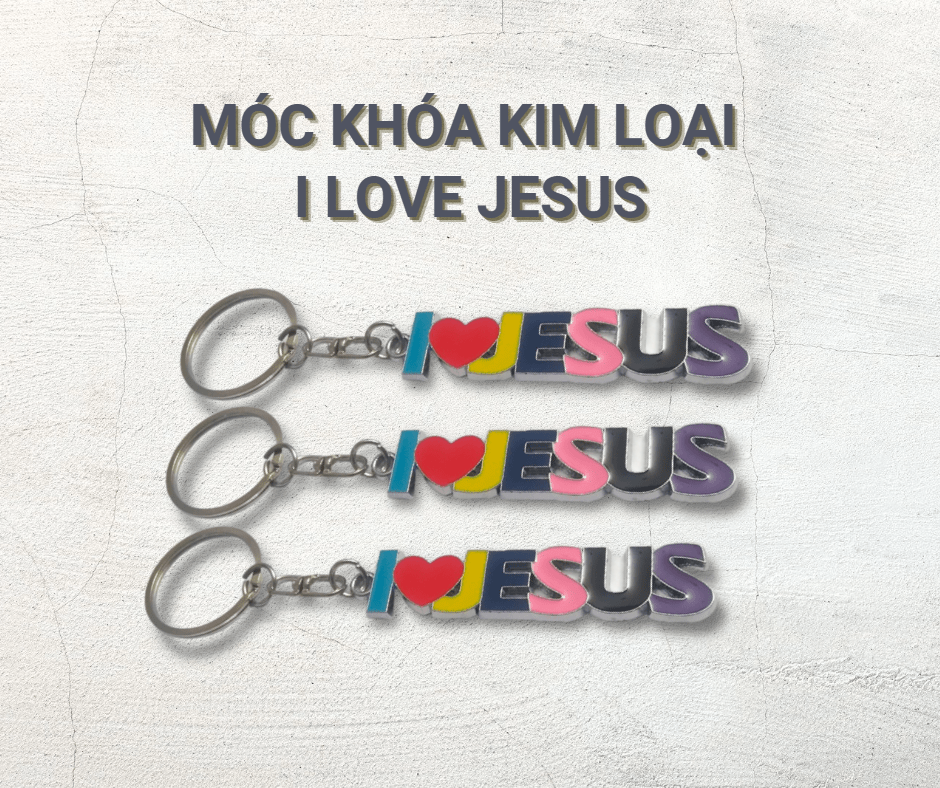 Móc khoá 1 LOVE JESUS (Sắc màu kim loại)