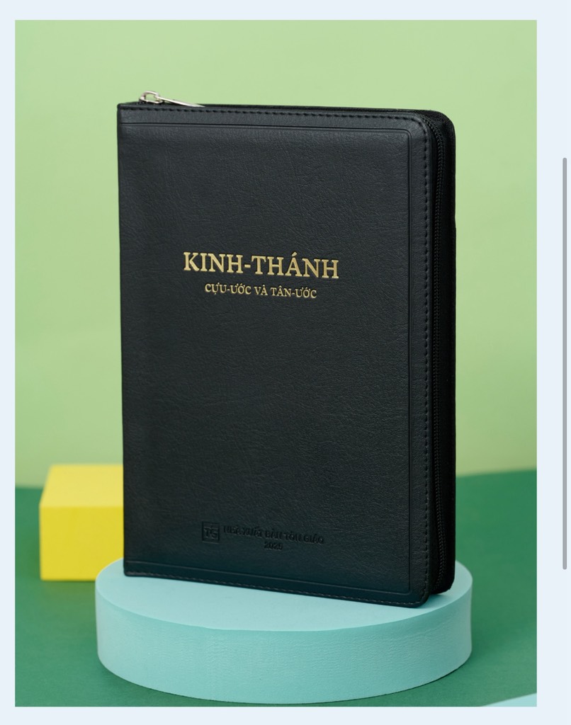 Có Khóa Kéo, Cỡ Trung, Bìa Đen Kinh Thánh Bản Dịch 1925 Tiếng Việt Trọn Bộ Khổ Lớn 14,5x21Cm