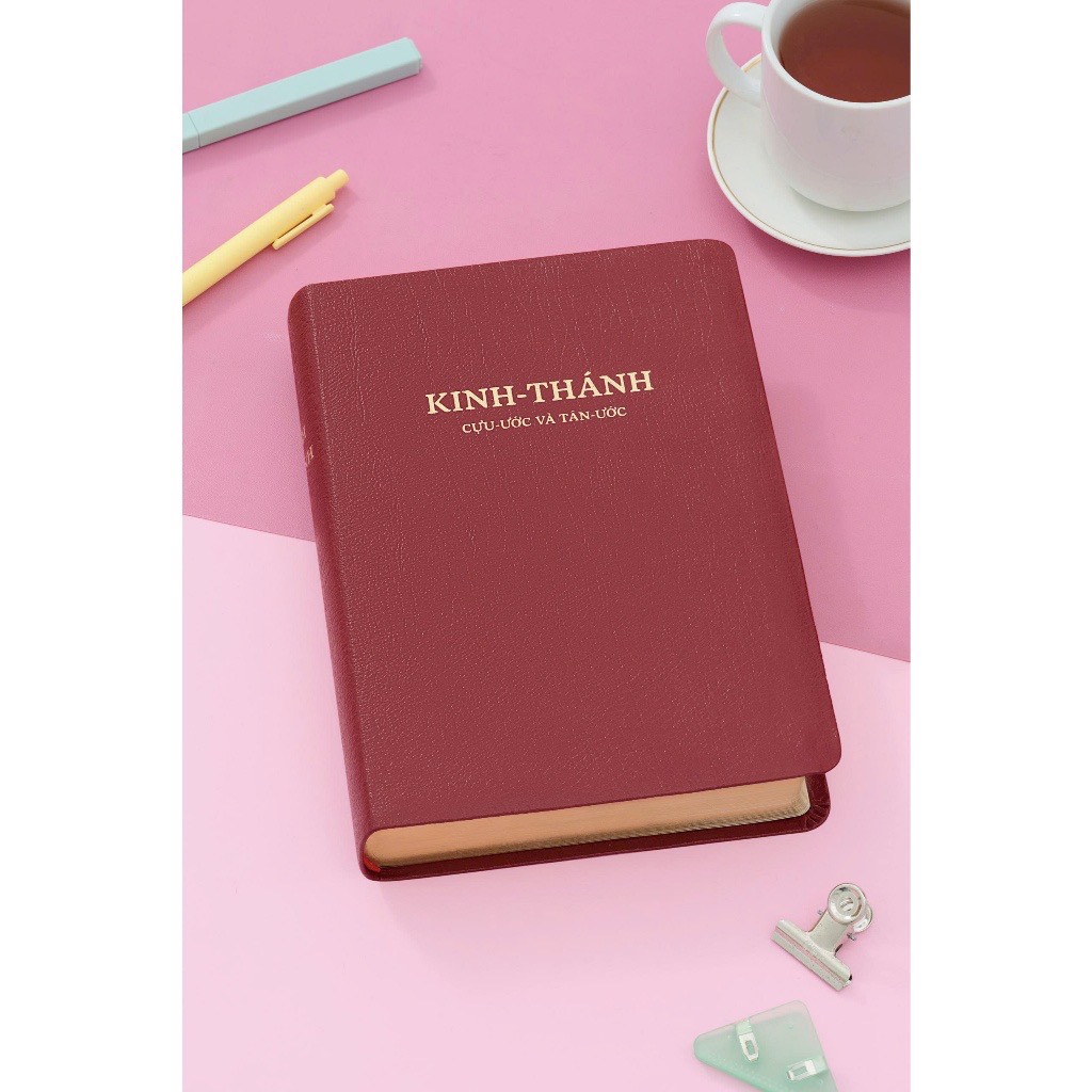 Bìa đỏ - mạ vàng - Kinh thánh 1925 khổ lớn 14x21cm in tại Hàn Quốc