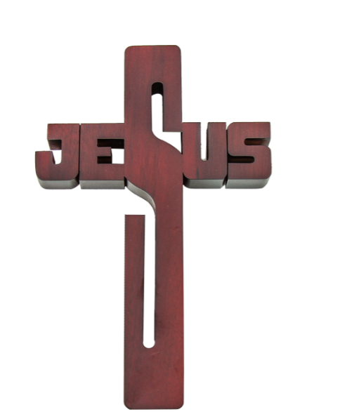 Thập Giá Chữ Jesus Nâu Đậm Cao 40Cm