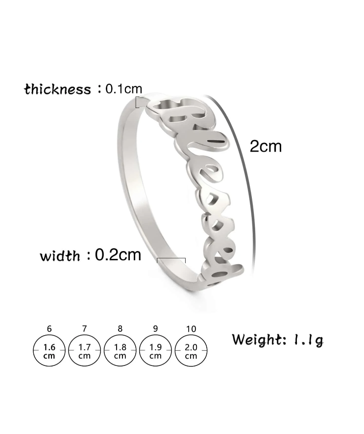 Nhẫn Unisex Trust God có thể điều chỉnh theo cỡ tay