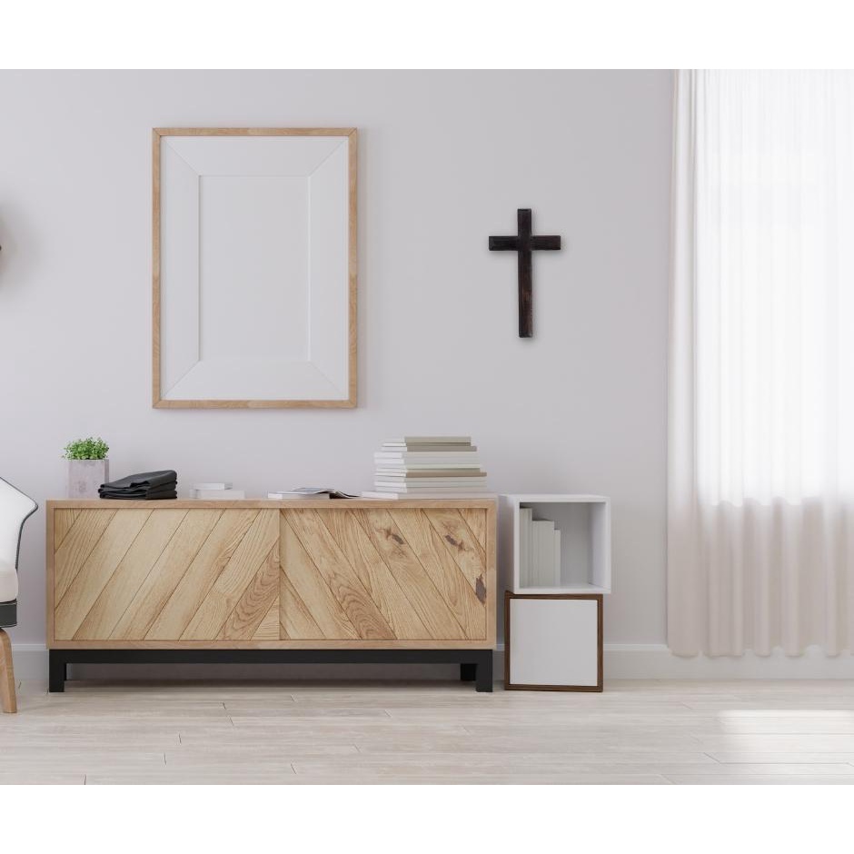 Thập tự giá Gỗ Cơ Đốc Treo Tường Phòng Ngủ Xin Chúa Bảo Vệ 13x25,5Cm