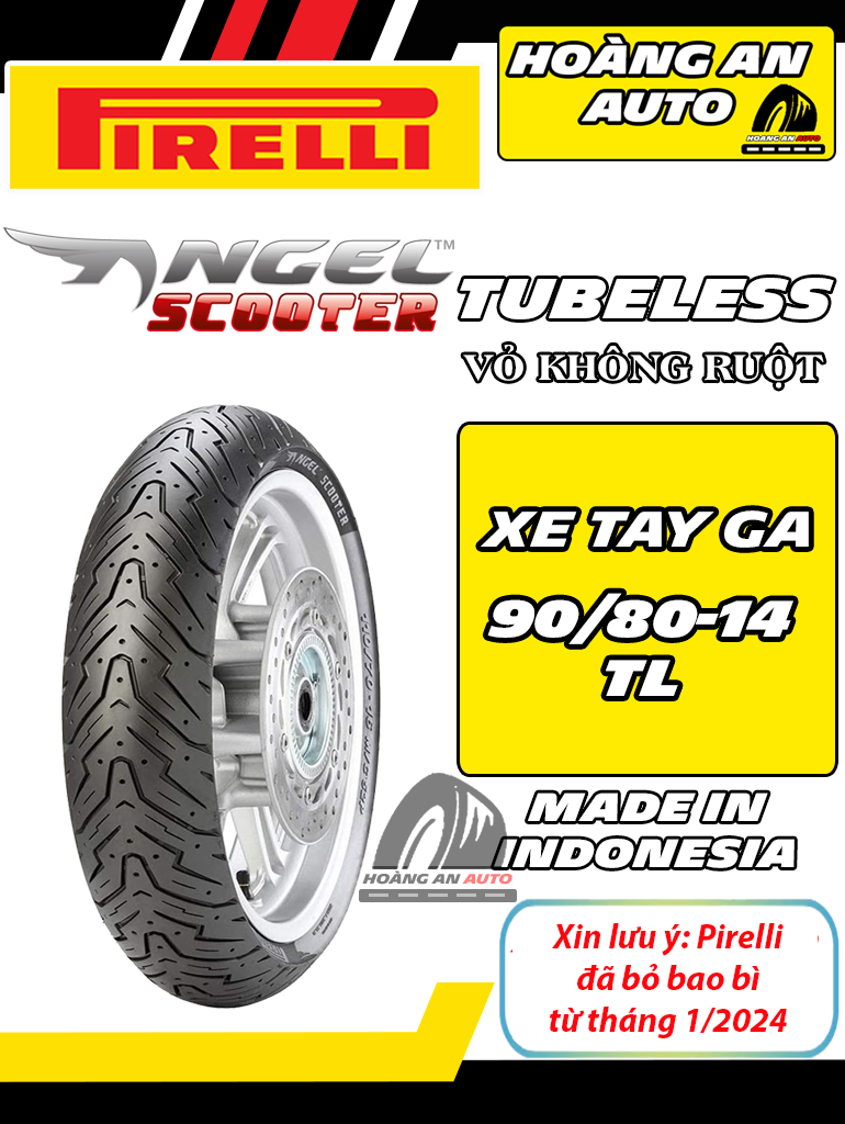 PIRELLI ANGEL SCOOTER 90/80-14 - VỎ KHÔNG RUỘT