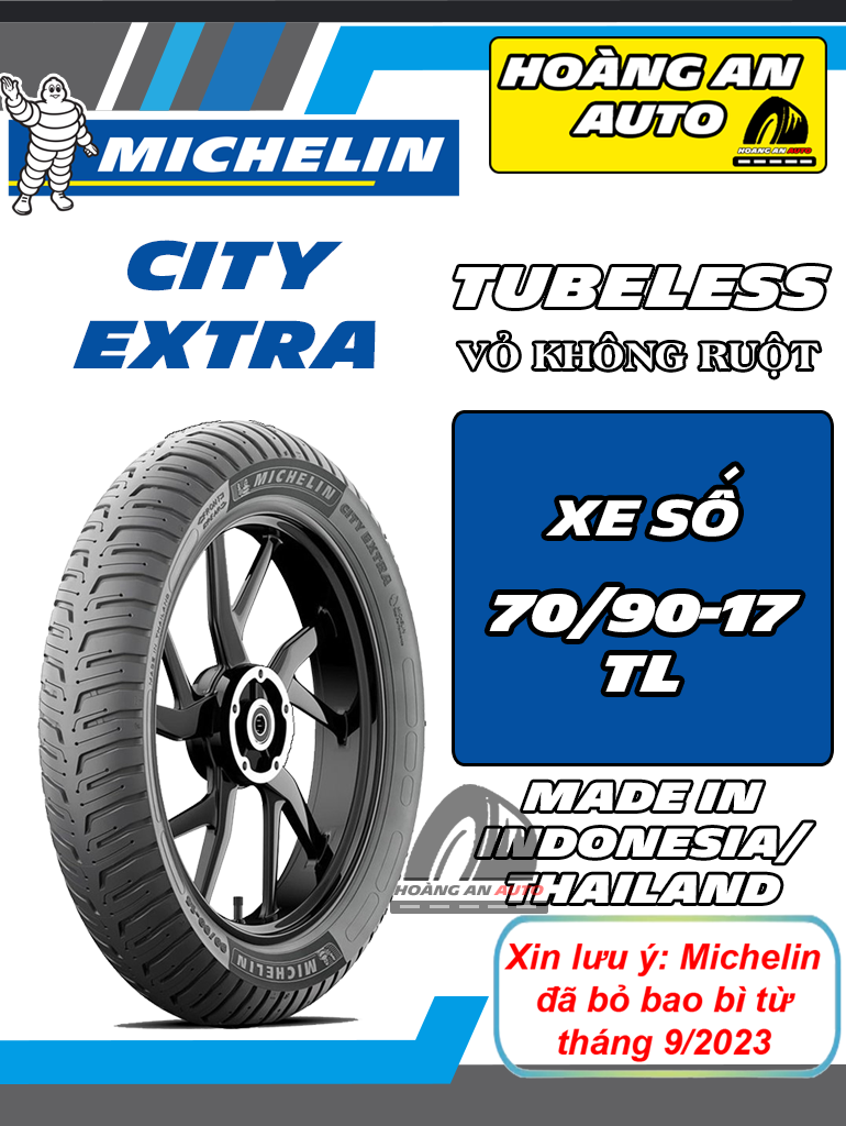 MICHELIN CITY EXTRA 70/90-17 TL - VỎ KHÔNG RUỘT