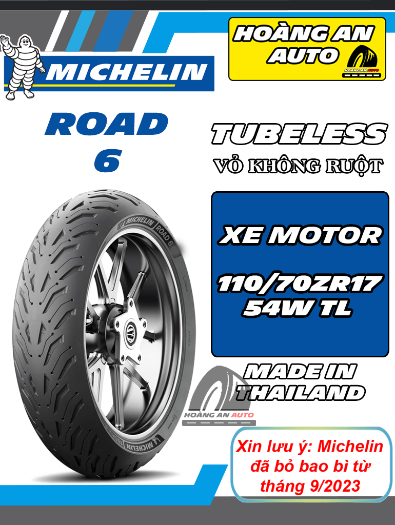 MICHELIN ROAD 6 SIZE 110/70ZR17 - VỎ KHÔNG RUỘT