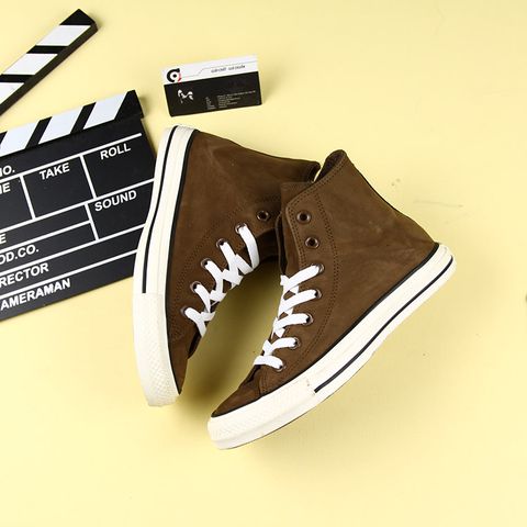 Giày Outlet Converse cao cổ da lộn nâu CCDN005 