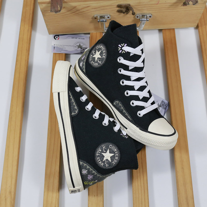 Giày Converse Autumn Embroidery cao cổ vải đen CCVD088 