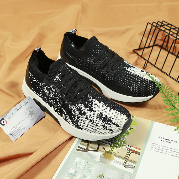 Giày Outlet Skechers slip-on thấp cổ vải đen STVD002 