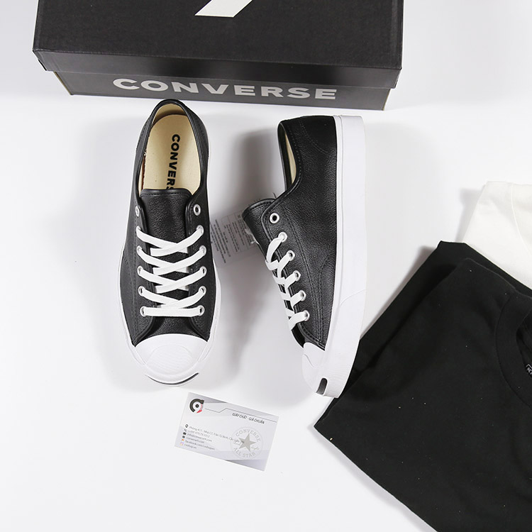 Giày Converse Jack Purcell 164224C thấp cổ da đen ( ship -store) CTDD053 