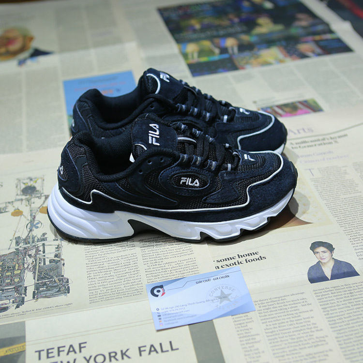 Giày Fila Ray thấp cổ da lộn đen FTDD002 Fila Ray