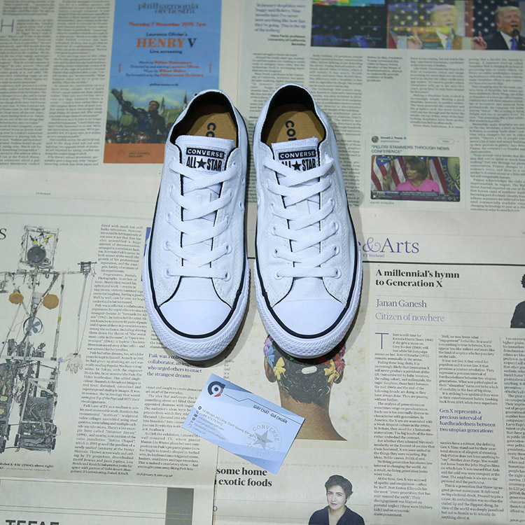 Giày Converse classic thấp cổ vải trắng CTVT100 Converse classic thấp cổ