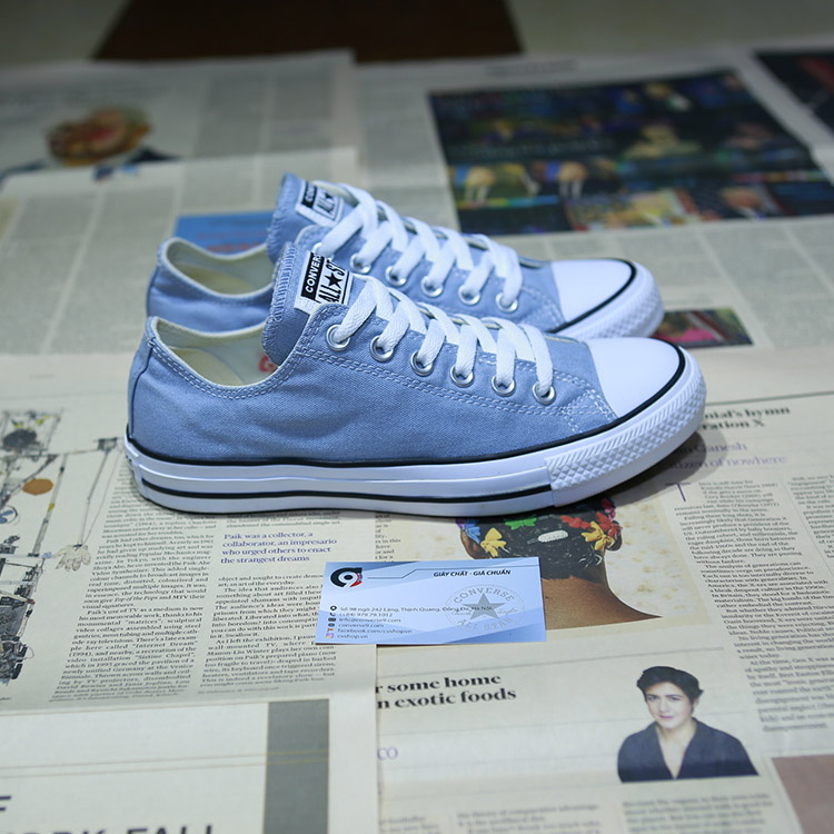 Giày Converse seasonal clasisc thấp cổ vải ghi CTVG025 Converse seasonal clasisc