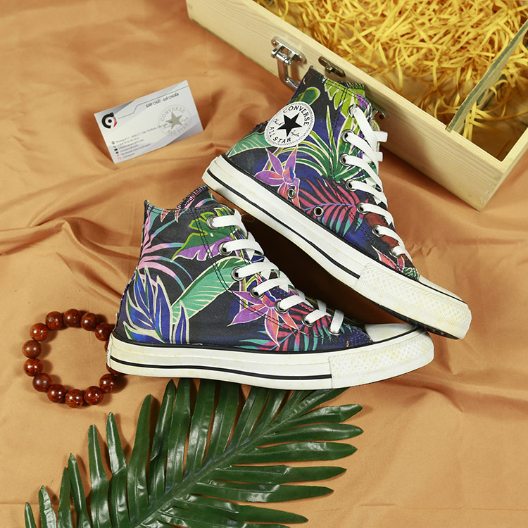Giày Outlet Converse cao cổ vải họa tiết CCVH086 