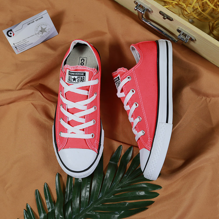 Giày Outlet Converse classic thấp cổ vải hồng CTVH097 Converse classic thấp cổ vải hồng