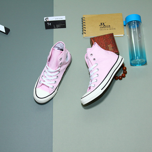 Giày Converse classic cao cổ vải hồng (hai phiên bản) CCVH048 converse-cao-co-vai-hong-ccvh48
