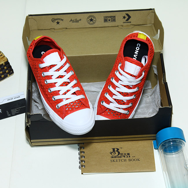 Giày Outlet Converse Handmade Crochet thấp cổ vải ren đỏ CTVD086 converse-handmade-crochet-thap-co-vai-ren-do-ctvd86
