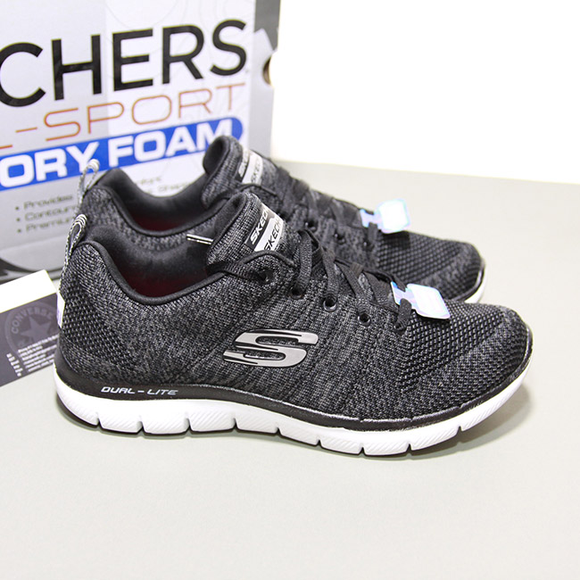 Giày Outlet Skechers Knit thấp cổ vải đen STVD025 skechers-knit-thap-co-vai-den-stvd25