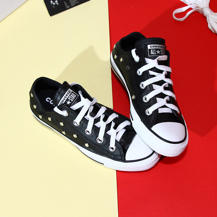 Giày Outlet Converse thấp cổ da đen CTDD043 converse-thap-co-da-den-ctdd43
