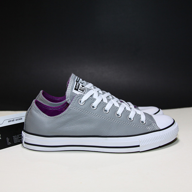 Giày Converse classic thấp cổ da ghi CTDG004 converse-thap-co-da-ghi-ctdg04