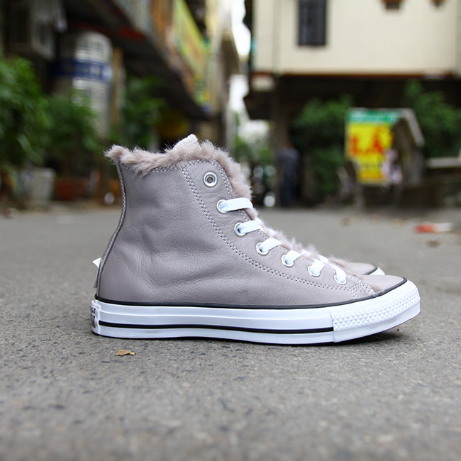 Giày Outlet Converse cao cổ da xám CCDX009 converse-cao-co-da-xam-ccdx09