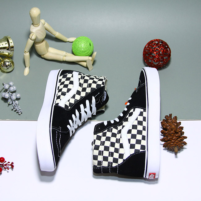Giày Vans SK8 checker board cao cổ vải họa tiết VCVH001 vans-sk8-checker-board-cao-co-vai-hoa-tiet-vcvh01