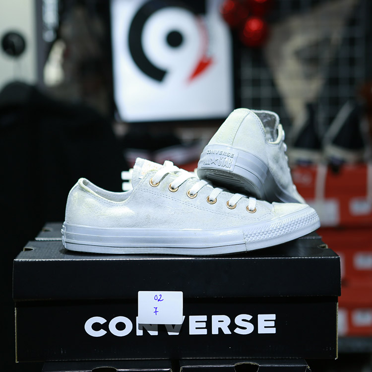 Giày Outlet Converse thấp cổ da lộn ghi COUT002 