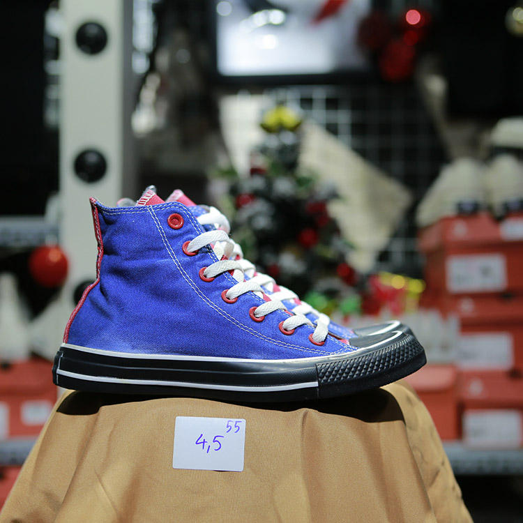 Giày Outlet Converse cao cổ vải xanh COUT055 