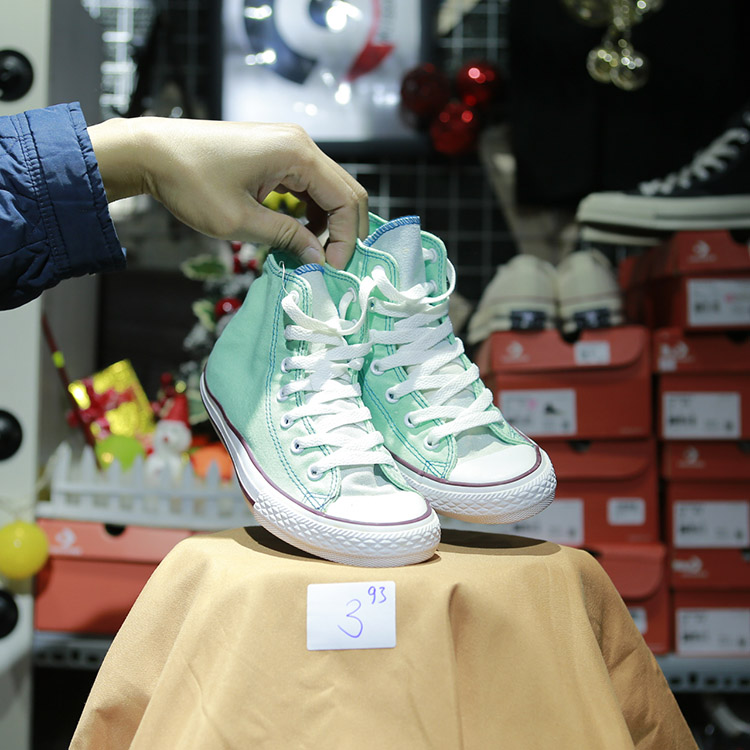 Giày Outlet Converse cao cổ vải xanh COUT093 