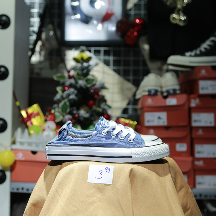 Giày Outlet Converse shoreline thấp cổ vải xanh COUT099 