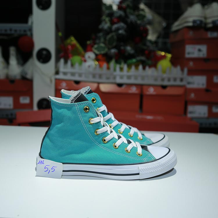 Giày Outlet Converse cao  cổ vải xanh COUT116 
