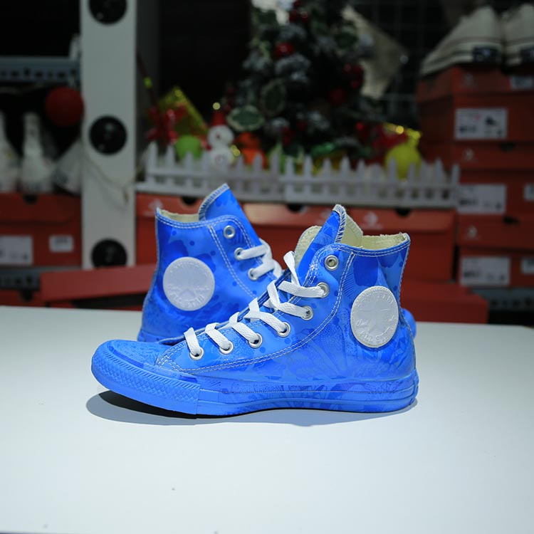 Giày Outlet Converse rubber cao cổ vải xanh COUT128 