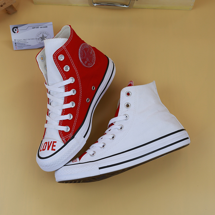 Giày Converse Love Fearlessly cao cổ vải đỏ - trắng nhiều màu sắc CCVN014 Converse Love Fearlessly-ccvn14