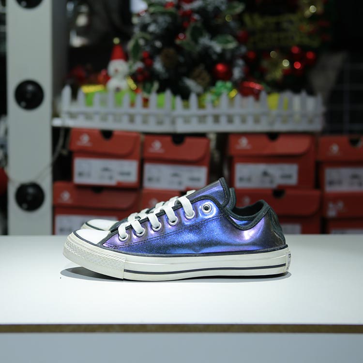 Giày Outlet Converse rubber thấp cổ da tím COUT152 
