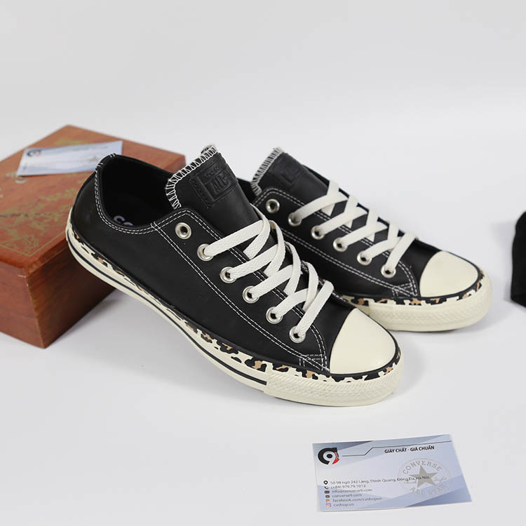 Giày Converse thấp cổ da đen CTDD056 Converse thấp cổ da