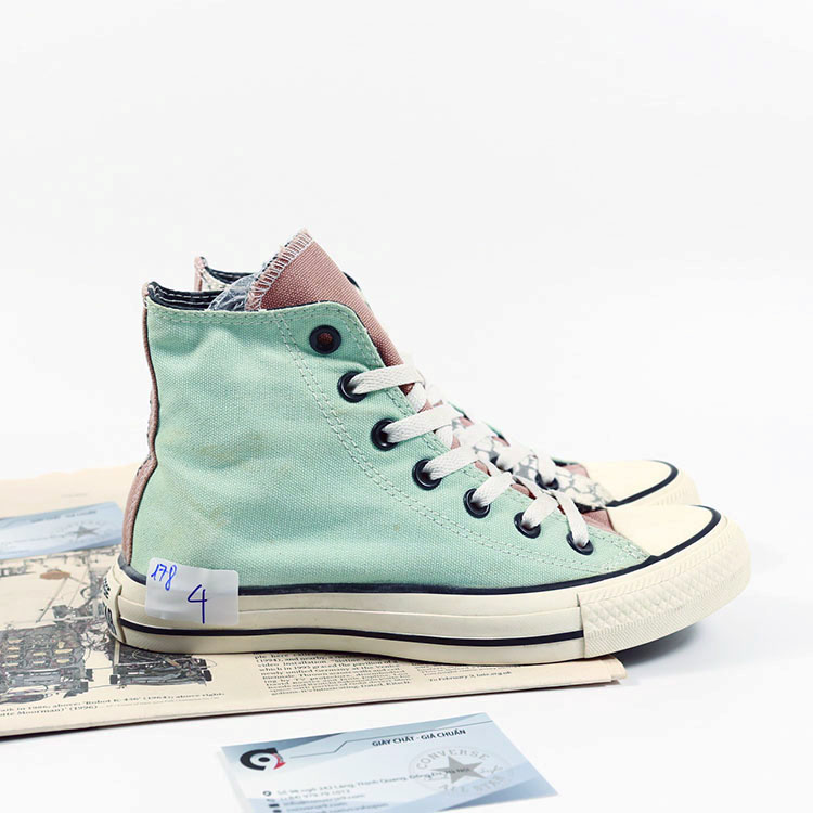 Giày Outlet Converse cao cổ vải xanh COUT178 Converse all star sale
