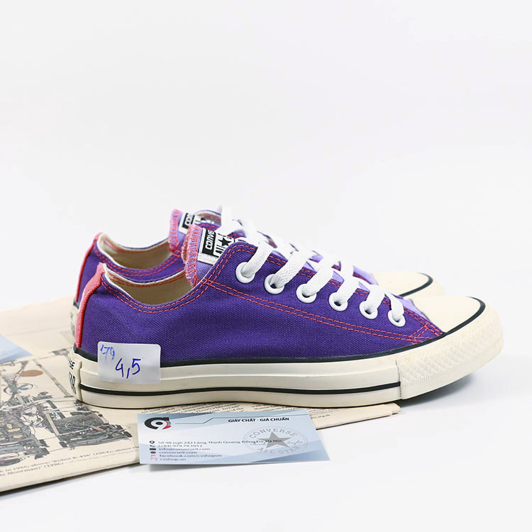 Giày Outlet Converse thấp cổ vải tím COUT179 Converse thấp cổ vải tím