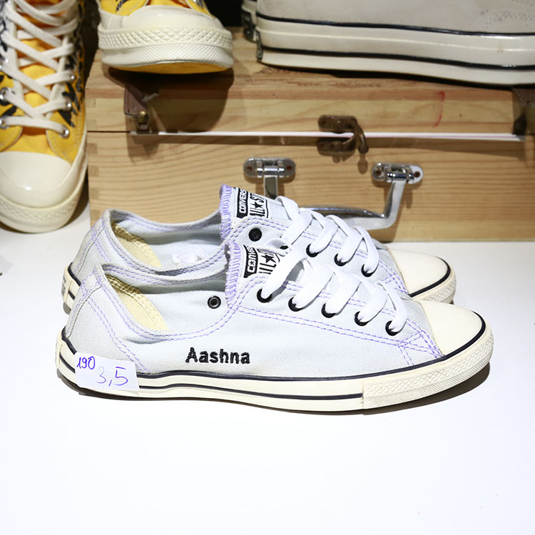 Giày Outlet Converse slim thấp cổ vải tím COUT190 