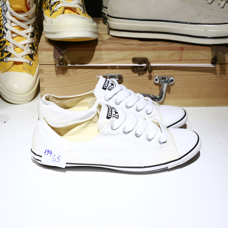 Giày Outlet Converse slim thấp cổ vải trắng COUT194 