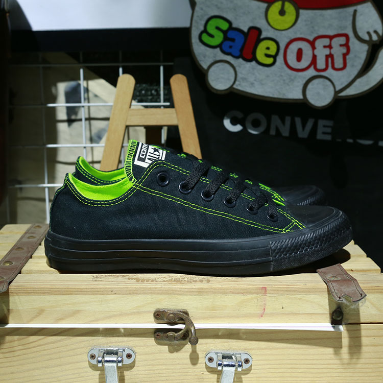 Giày Outlet Converse thấp cổ vải đen COUT203 