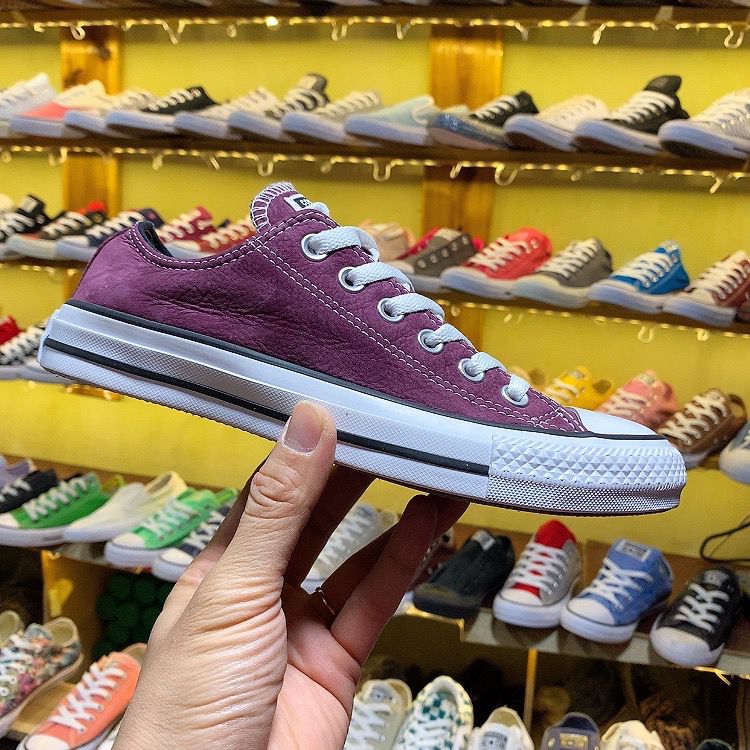 Giày Outlet Converse thấp cổ da lộn đỏ đô CTDD025 