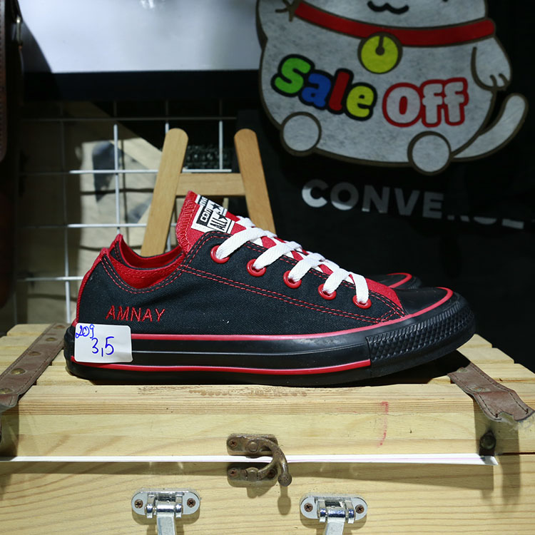 Giày Outlet Converse thấp cổ vải đen COUT209 