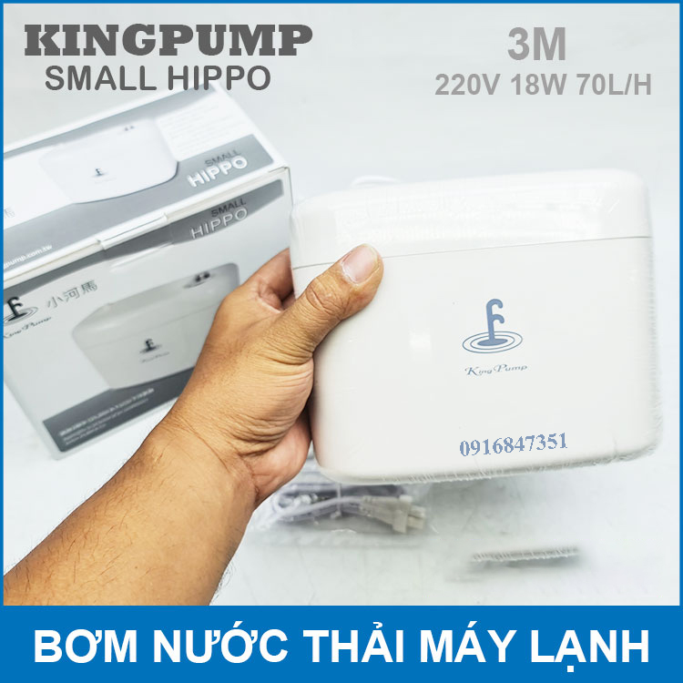 Máy bơm nước ngưng điều hòa King Pump Hippo 3M - Hộp thoát nước máy lạnh SMALL HIPPO N Kingpump