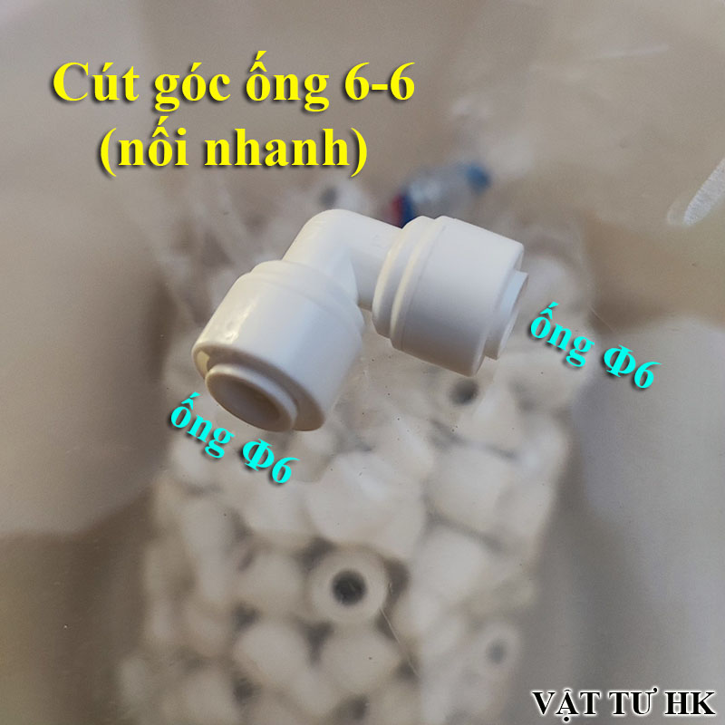 Cút góc 6-6 mm nối nhanh dùng cho máy lọc nước RO gia đình
