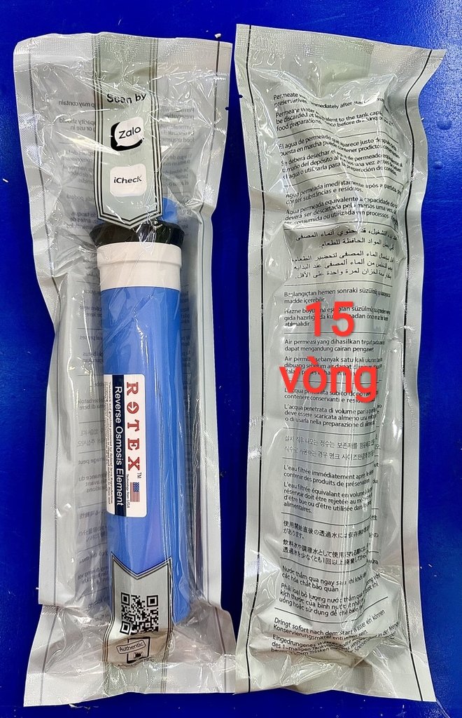 Lõi lọc số 4 ROTEX 15 vòng đóng túi, màng RO dùng cho máy lọc nước ro gia đình