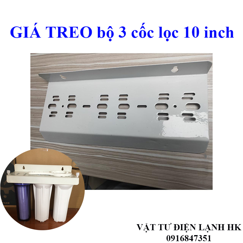 Giá treo bộ 3 cốc lọc 10" - treo cốc 123 dùng cho máy lọc nước ro gia đình
