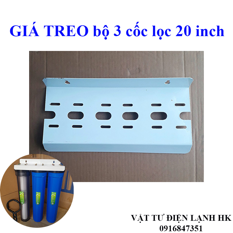 Giá treo bộ 3 cốc lọc 20" - treo cốc 123 dùng cho bộ lọc thô đầu nguồn