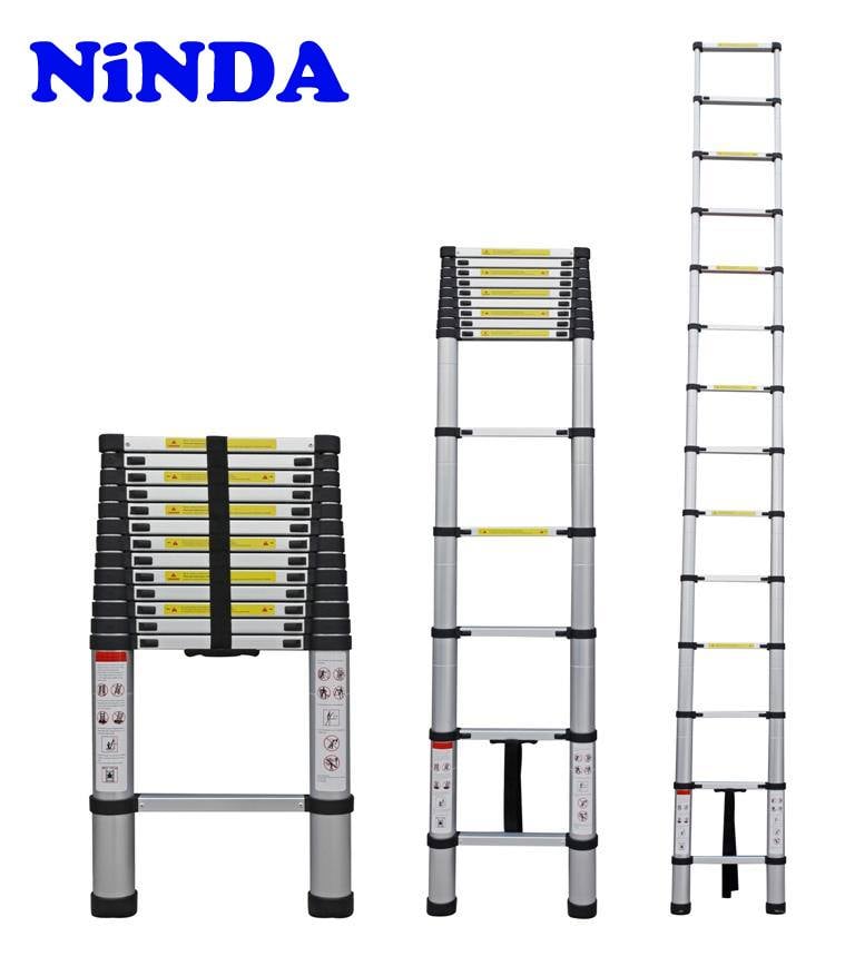 Thang nhôm rút gọn NiNDA ND-41 đai đen cao 4m1