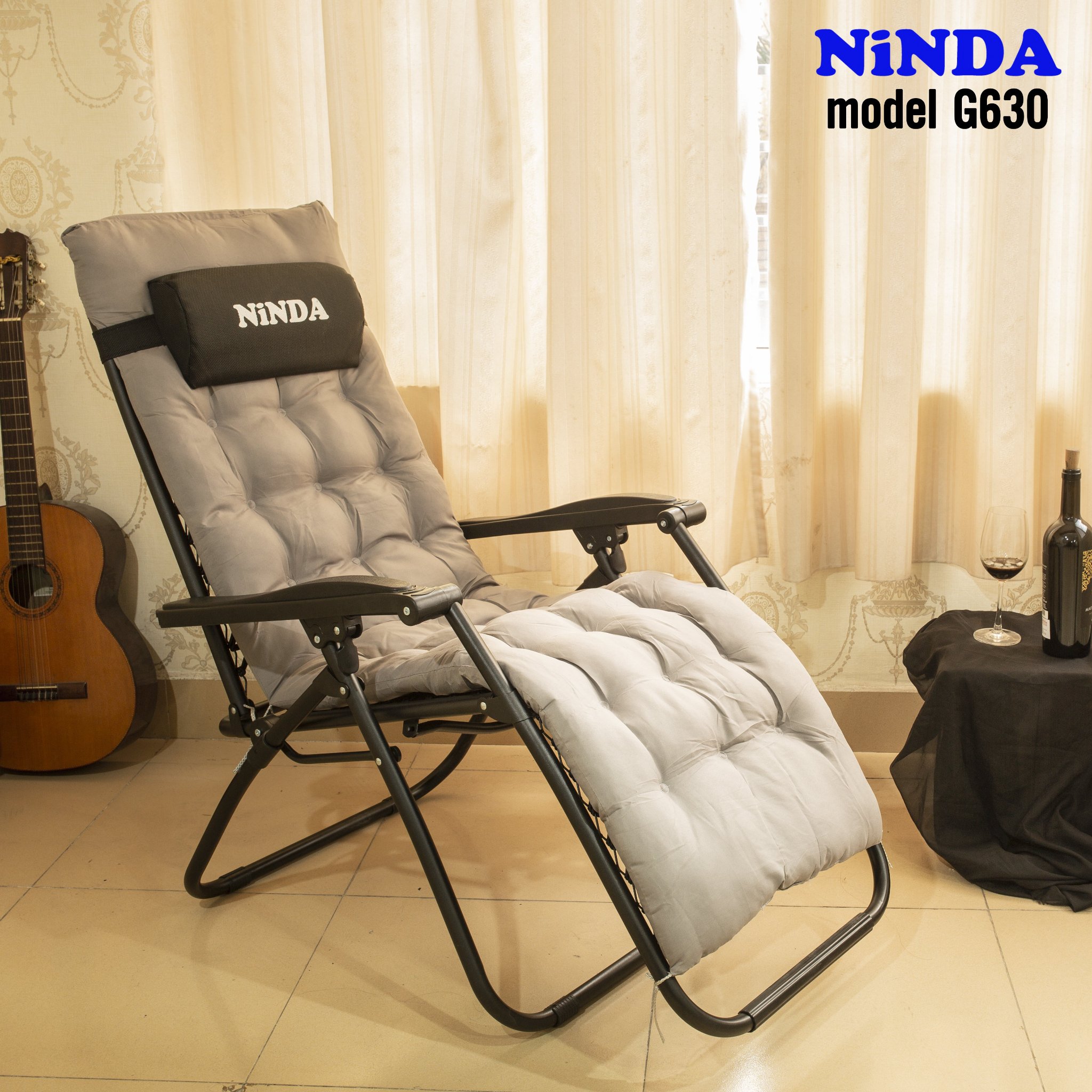 Ghế xếp thư giãn Có Nệm NiNDA G630 gấp gọn cao cấp